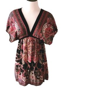 Angie Paisley  / Floral Printed Tunic Size Small